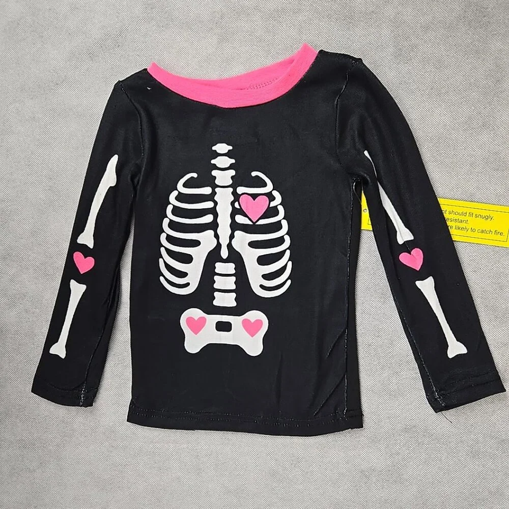PJs and Pumpkins Baby Girl 18 mo Skeleton Halloween Long Sleeve 2 piece Set NWT‎